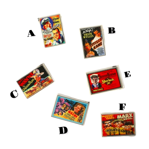 Vintage Small Movie Poster Magnets - Picture 1 of 8